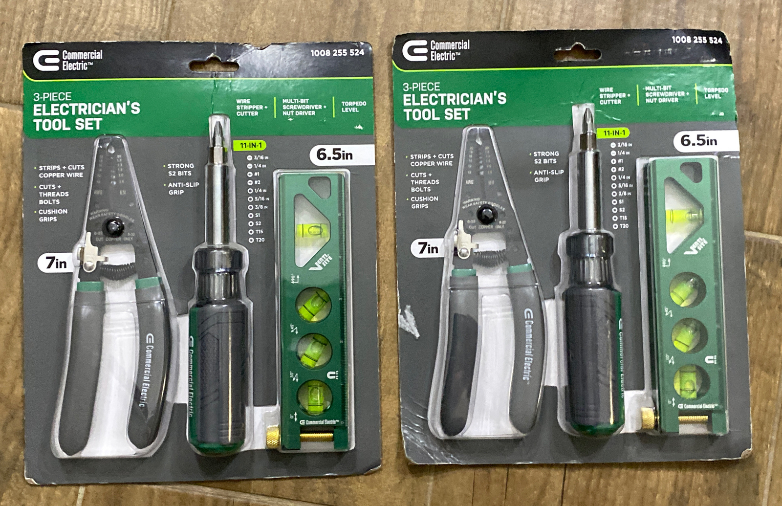 CE 3pc Electrician's Tool Set - Wire Stripper + 11-IN-1 Driver + Torpedo Level