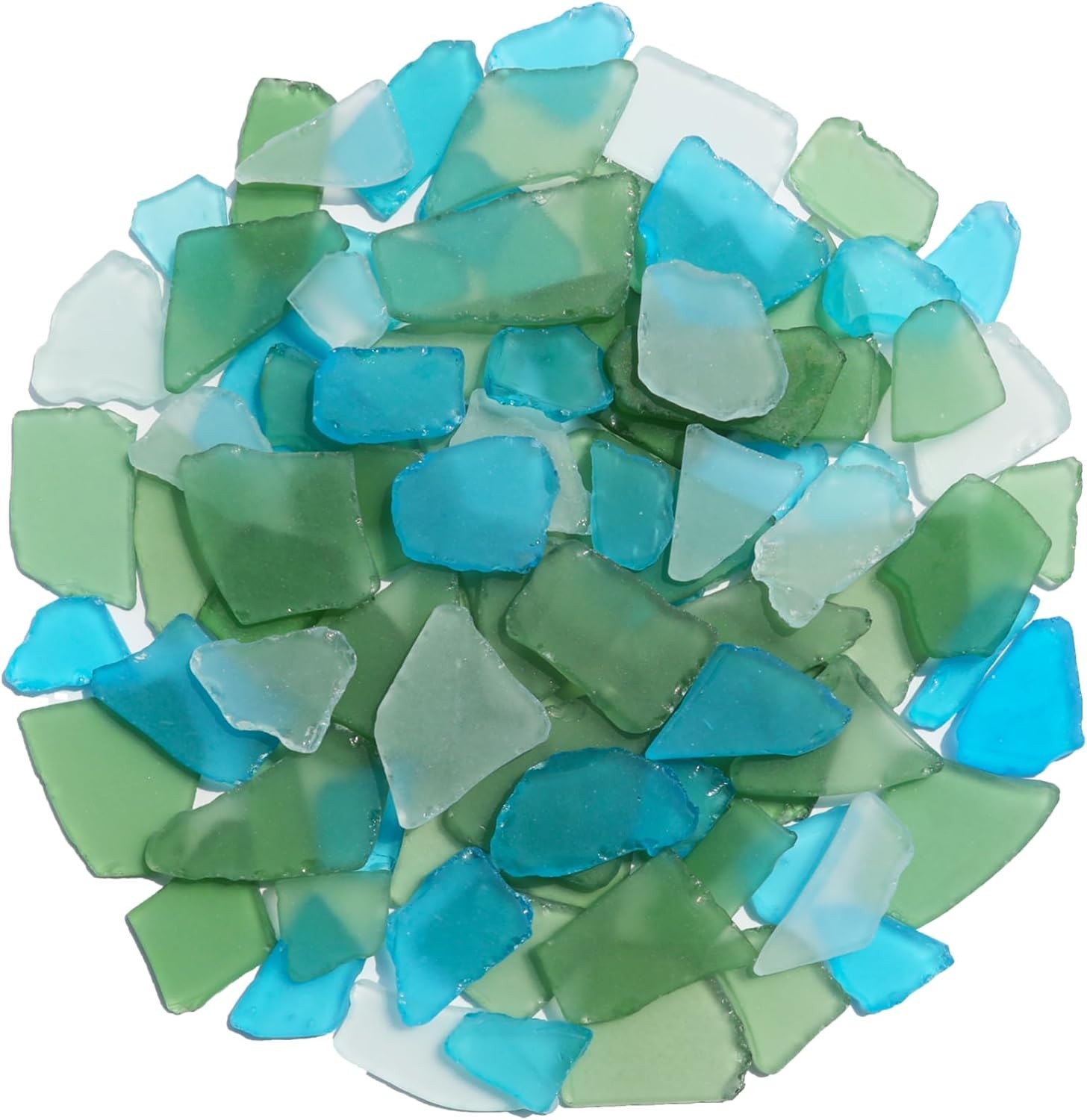 Sea Glass for Crafts - 14oz Frosted Seaglass Pieces Green, Aquamarine, White