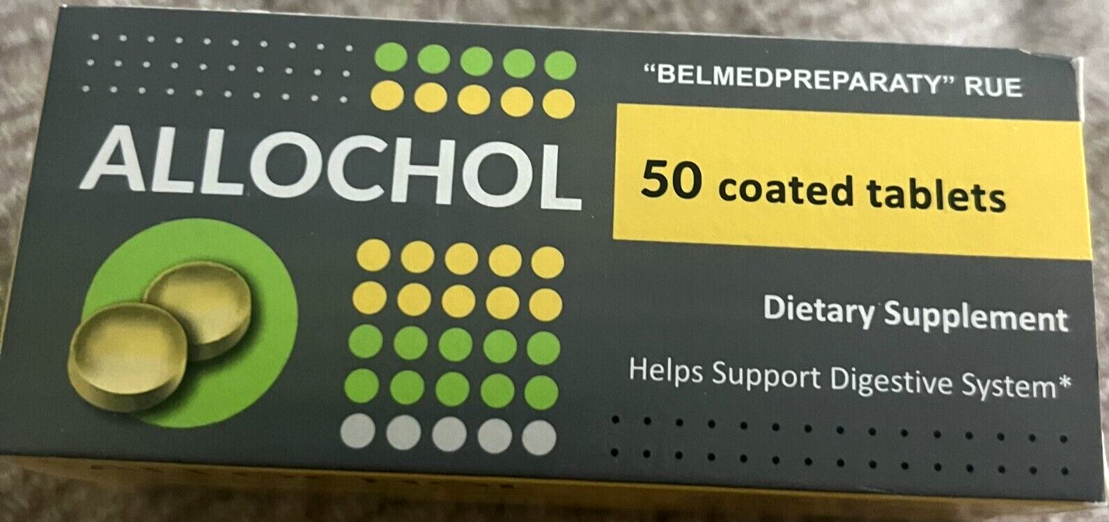 2 Packs of Allochol , 2x50 Ct .  Packaging and manufacturer may vary Exp 5/2028