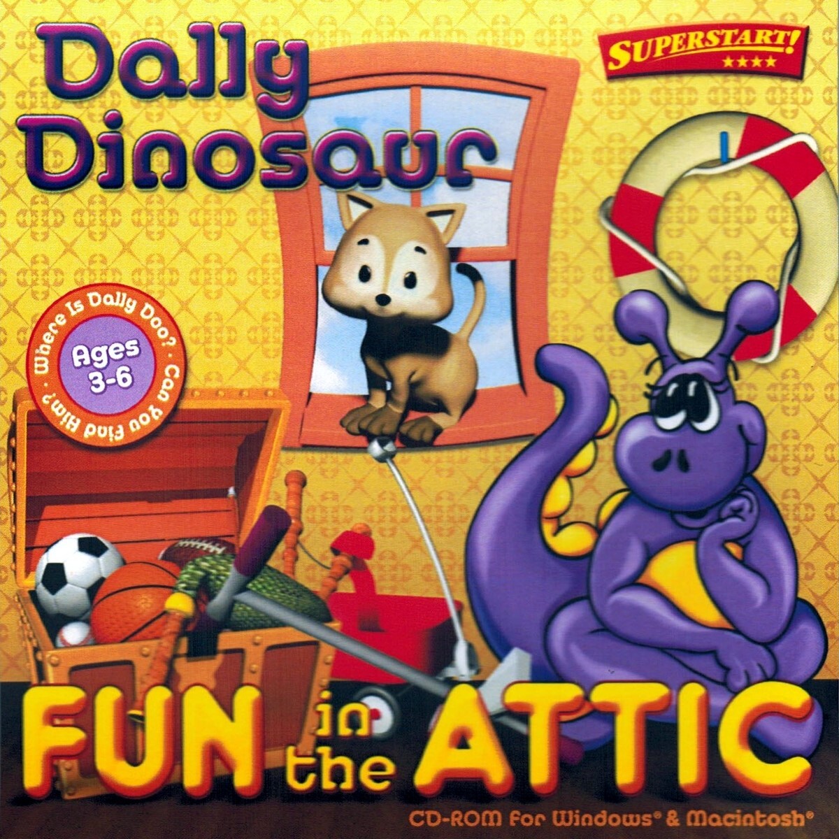 Dally Dinosaur Fun in the Attic Age 3-6 Edutainment PC Software Sealed New