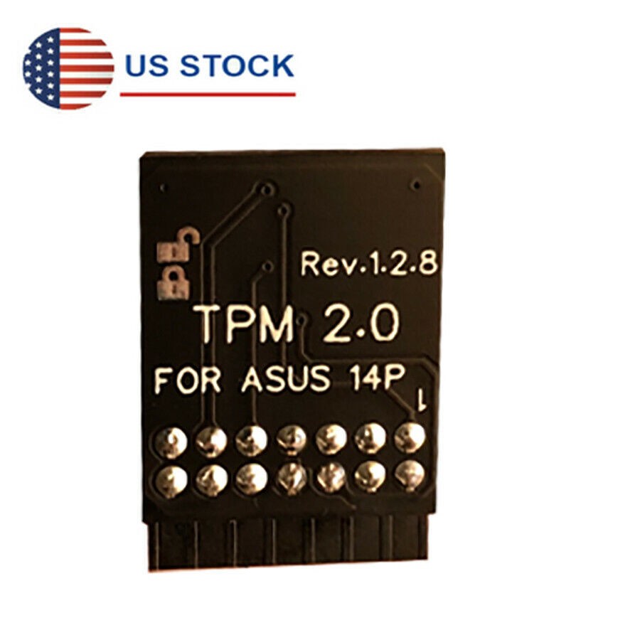 TPM 2.0 Security Module For ASUS Motherboard 14 Pin LPC SPI Card Windows 11 -USA
