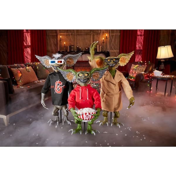 4 FT ANIMATED 3 PIECE GREMLINS HALLOWEEN ANIMATRONIC PROP