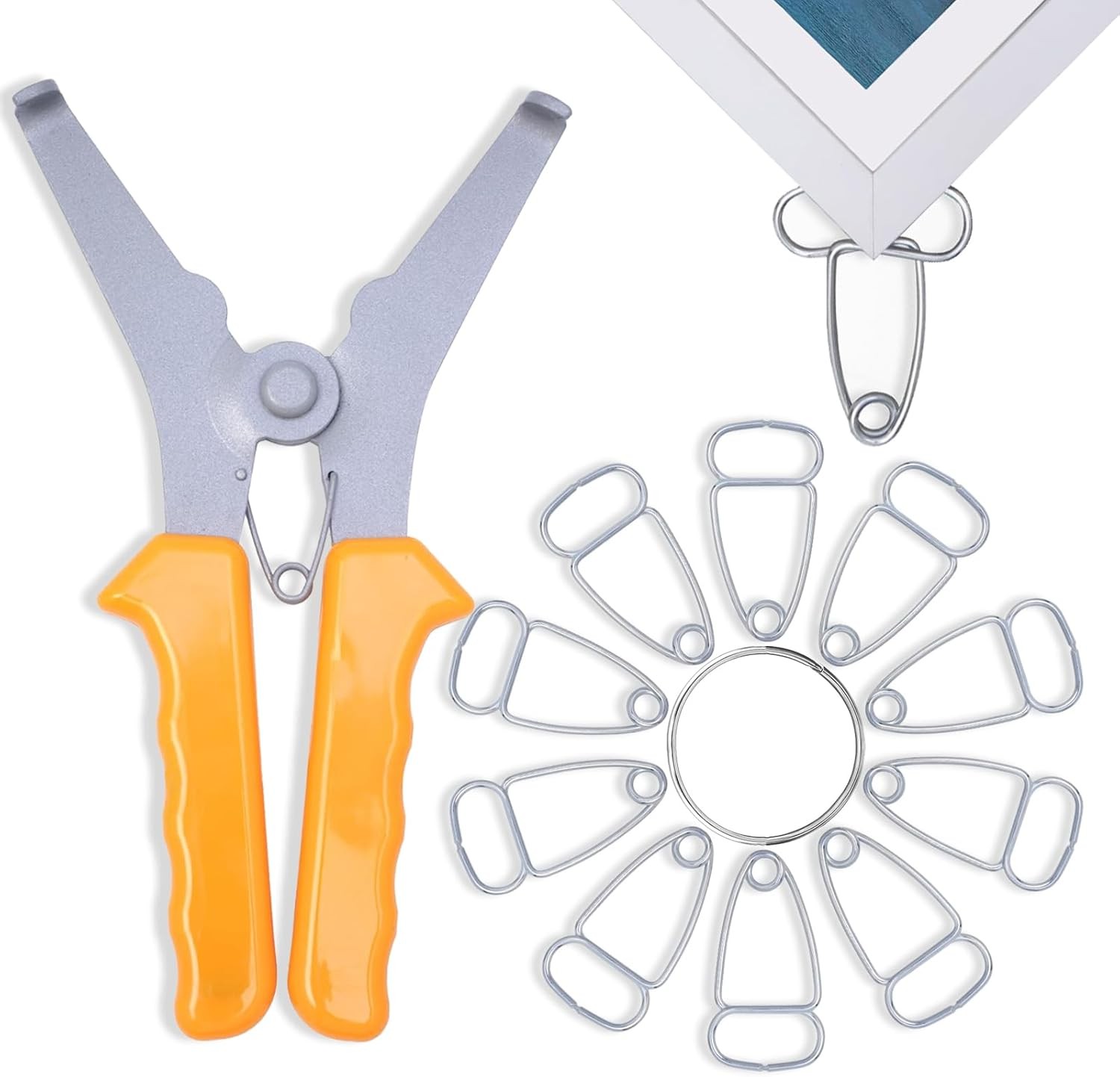 Miter Clamps Pliers Kit with 10 Miter Spring Clamps and 1 Spring Clip Pliers,...
