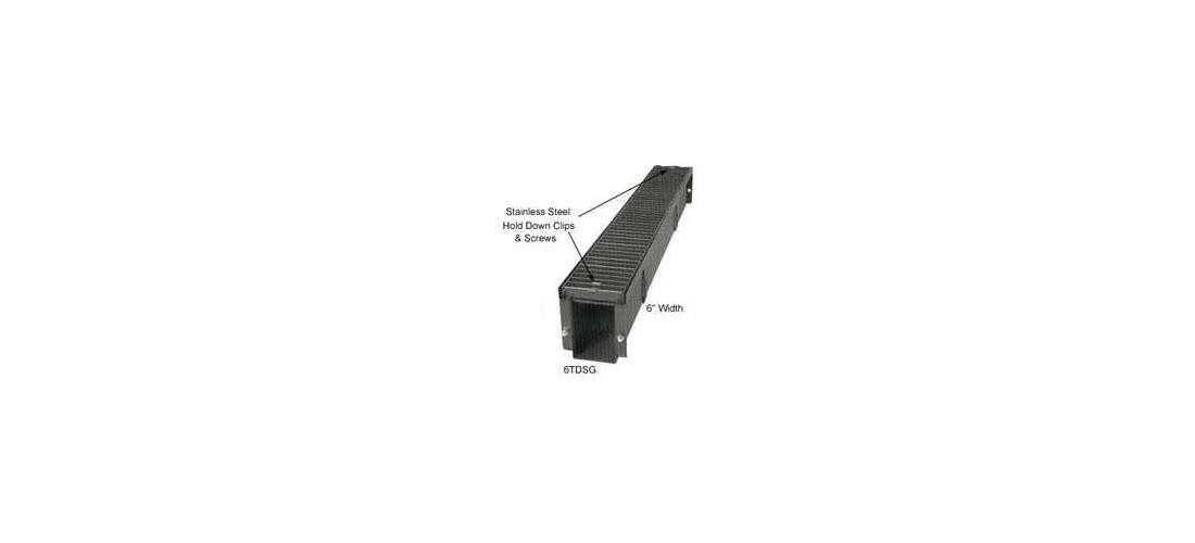 Marshall Stamping 6TDSG4 Drain Grate, 4 ft L, 6 in W, Steel, Red