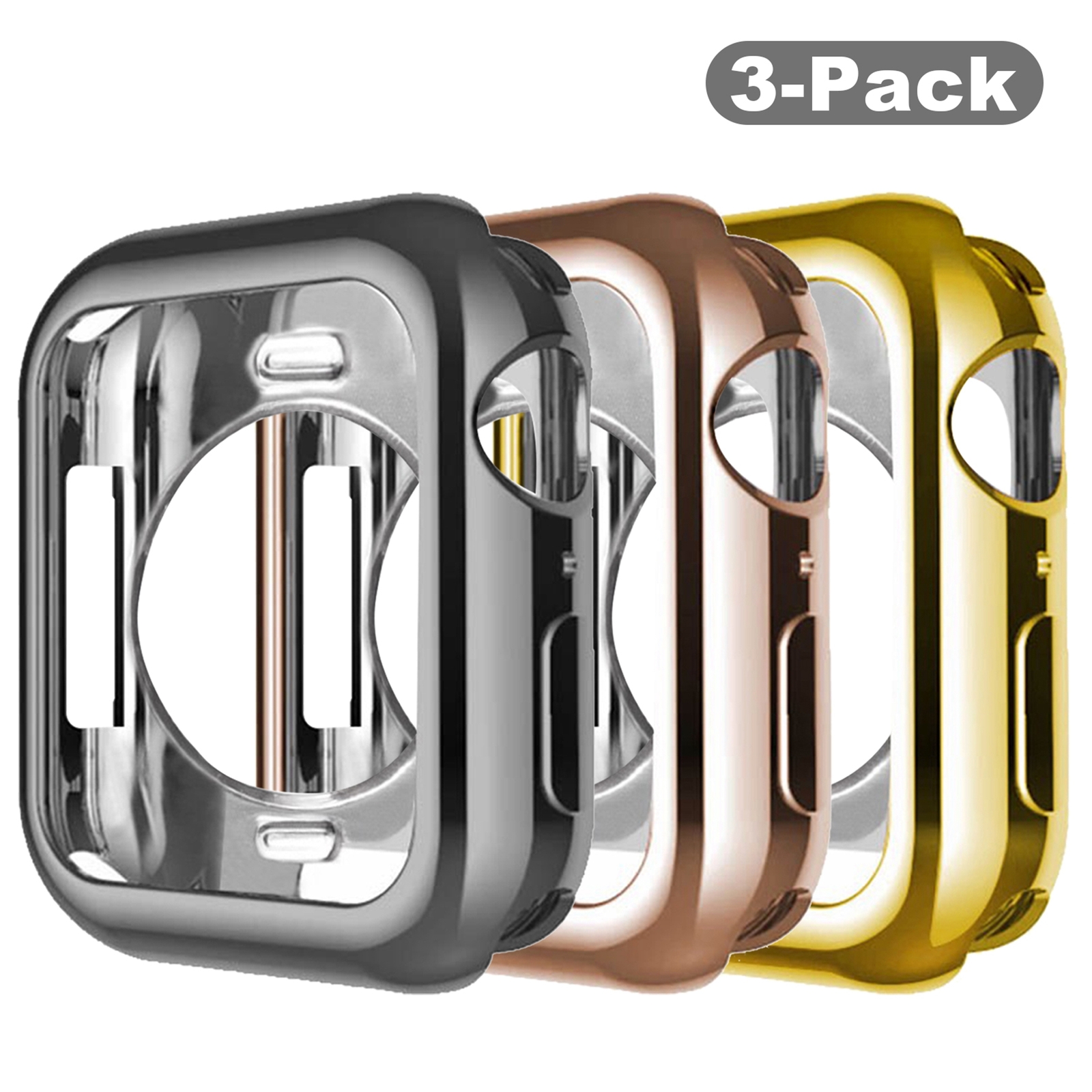 3-Pack Bumper Case Cover For Apple Watch Series 9 8 7 6 5 SE 4 3 38/42/44/45mm