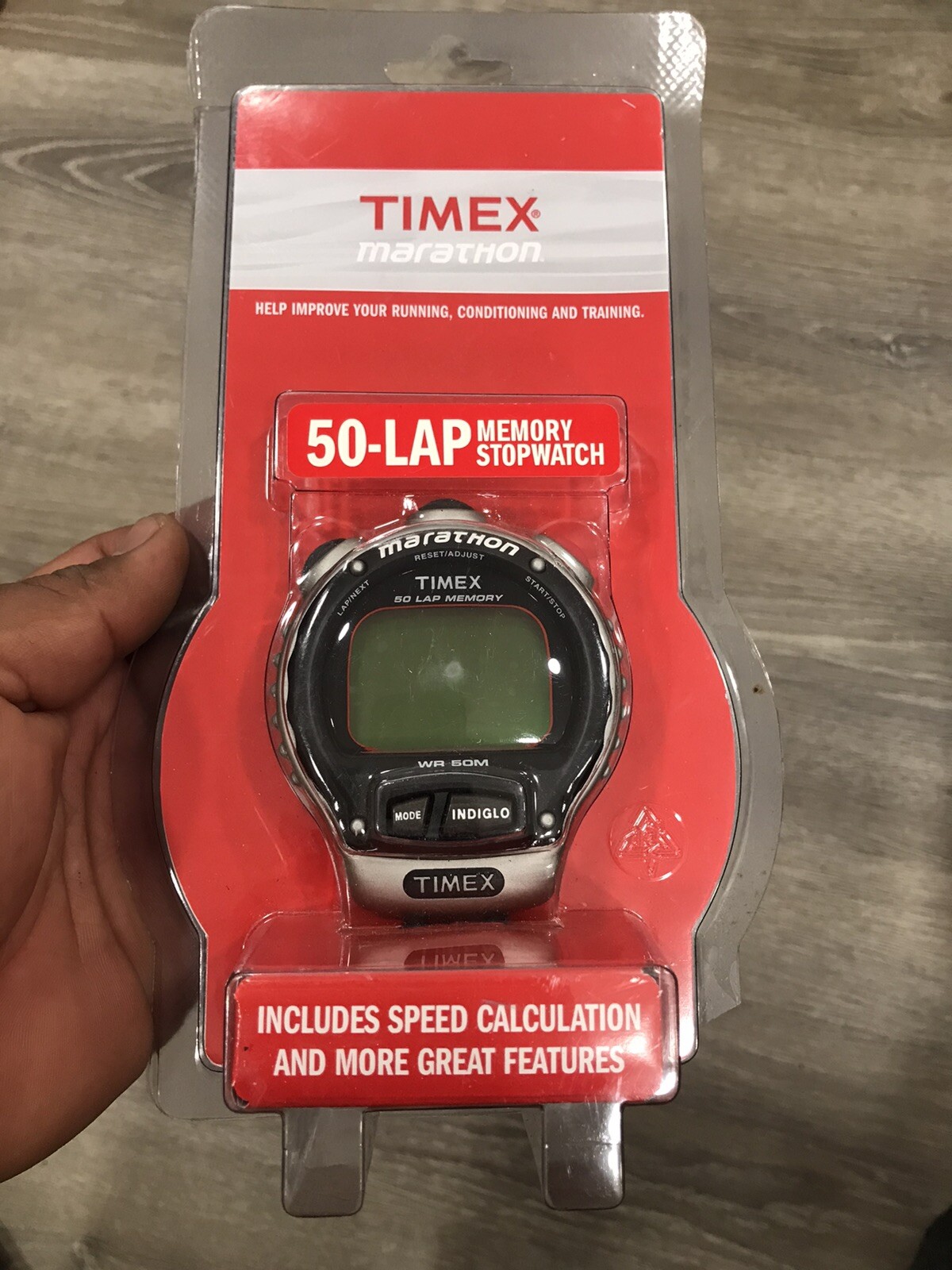 Timex Marathon 50-Lap Memory Stopwatch Running Exercise Speed Calculation WR 50m