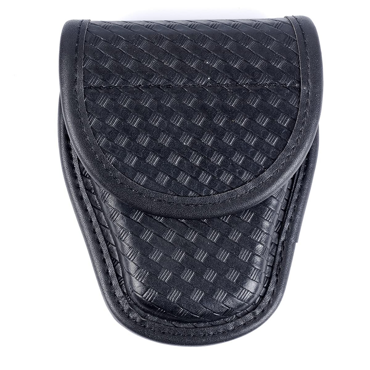 Molded Handcuff Pouch - Hidden Snap Handcuff Case for Duty Belt Basketweave