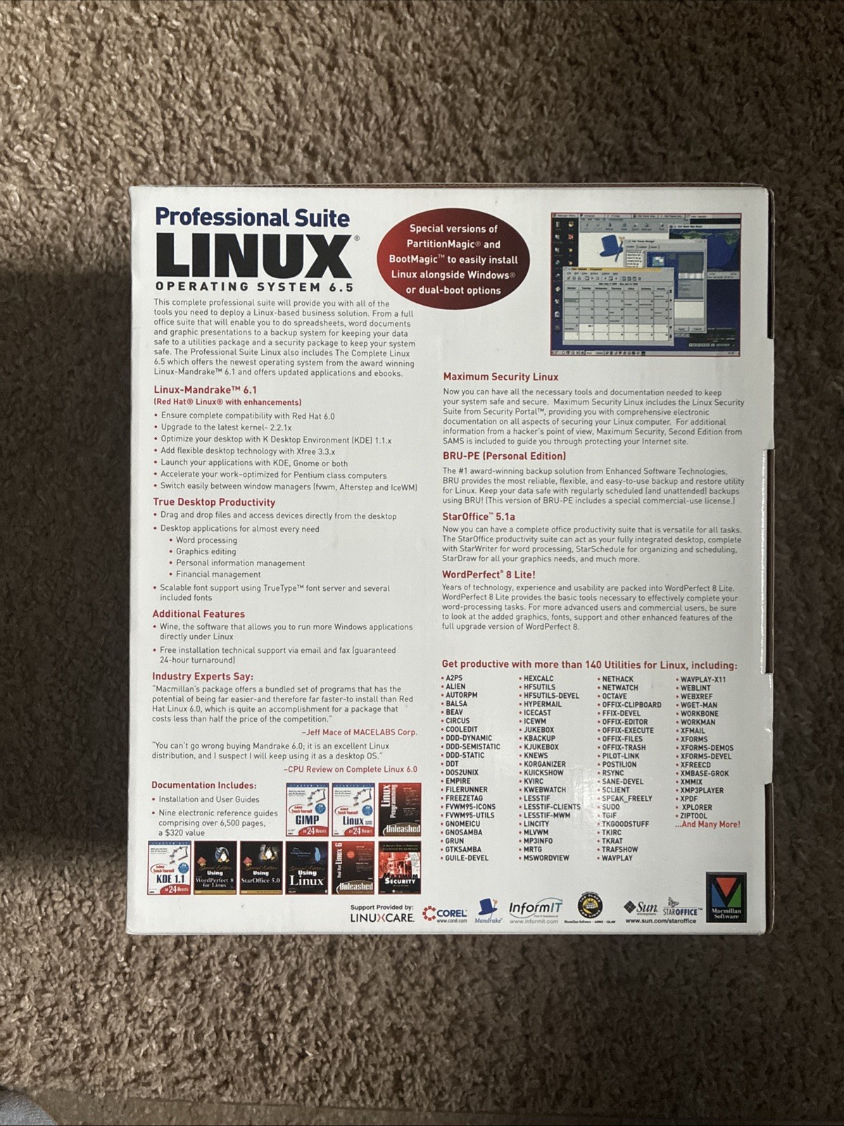 Vintage 1999 Mandrake Linux 6 (6.5) Suite Complete Operating System Set CIB