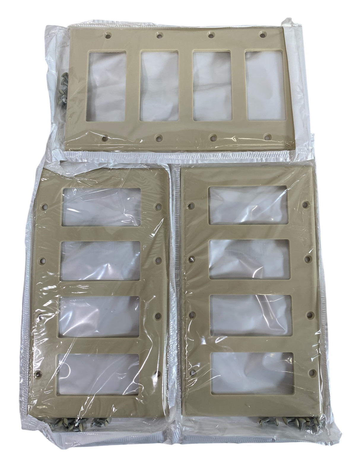 Leviton 001-80412-I 4-Gang Decora/GFCI Device Wall Plate - Ivory **Lot of 3**