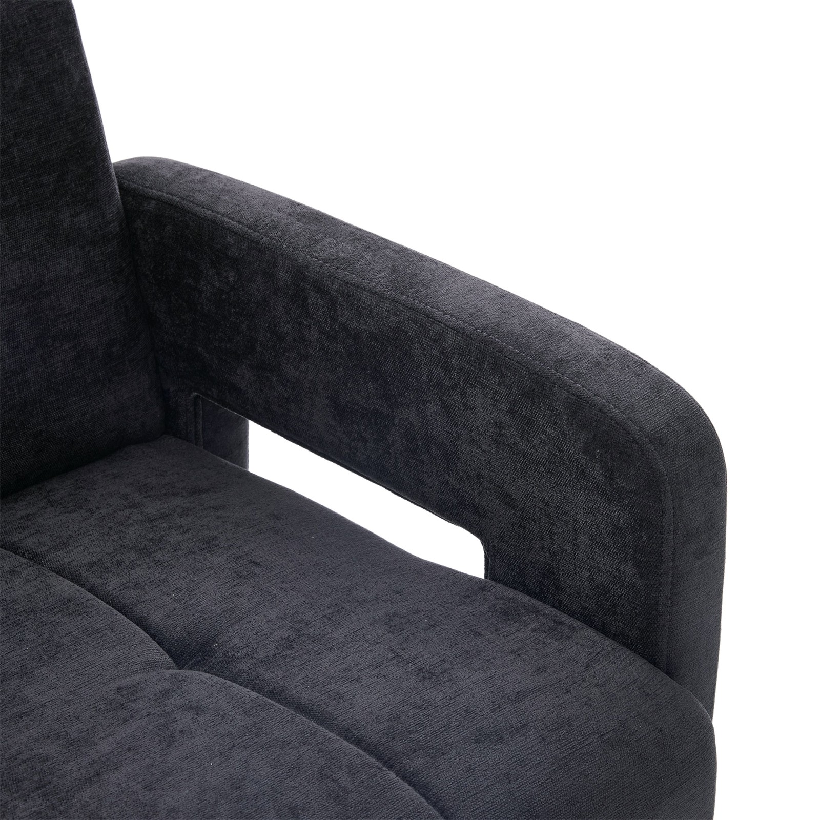 Nordic Modern Double Armchair Loveseat Sofa Chenille Black