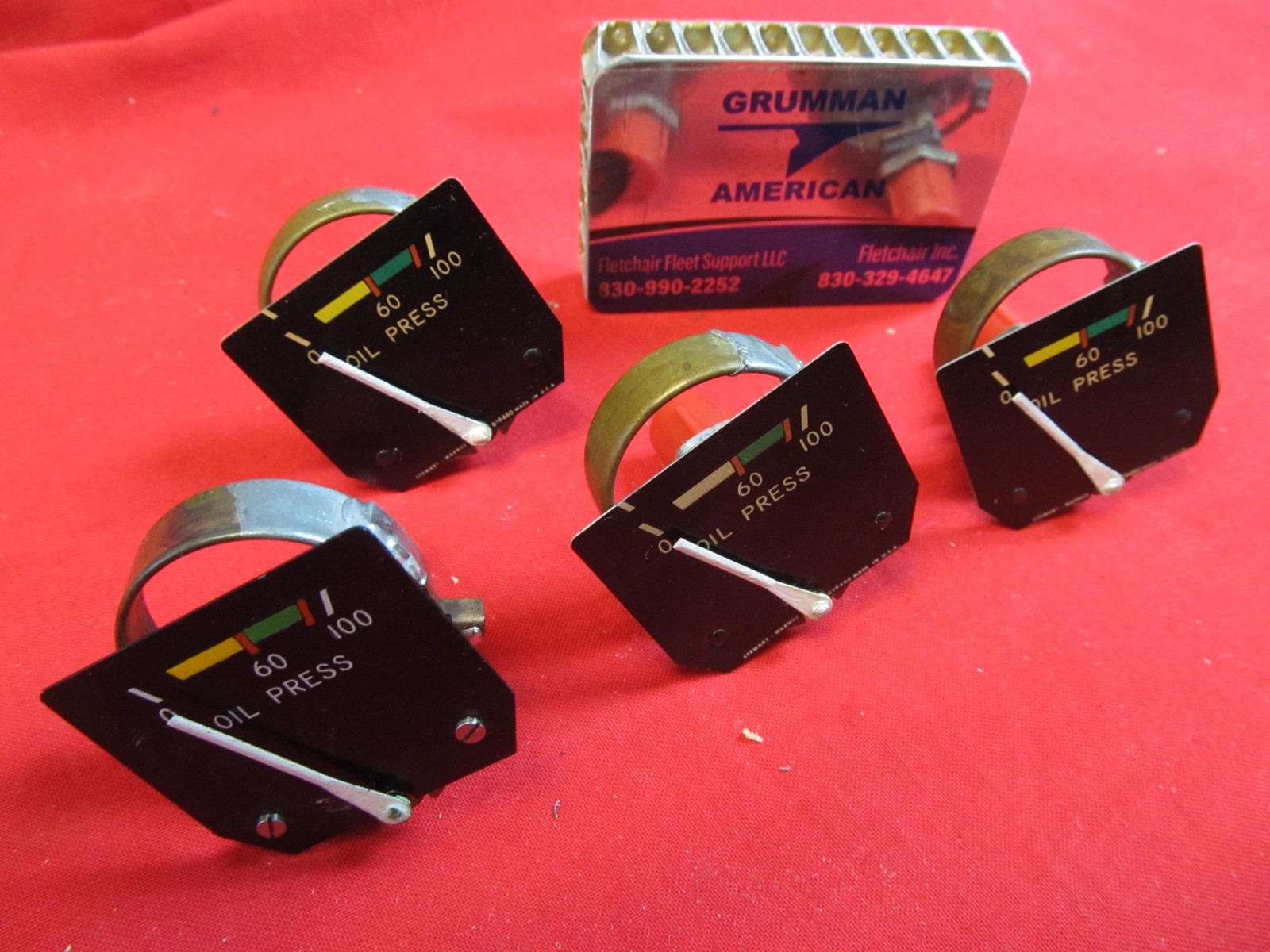 Grumman oil pressure gauge tested each to correct markings AA1-AA-5 series all