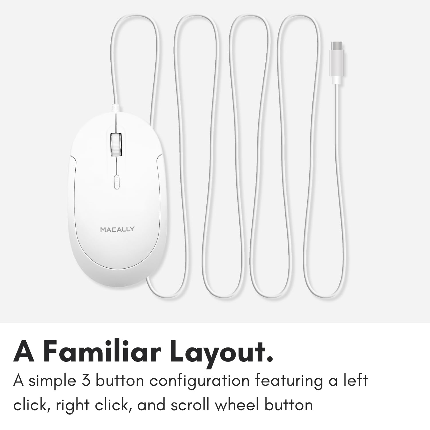 Usb C Silent Mouse Easy To Use 3 Button Wired Optical Mouse For Laptop And Pc
