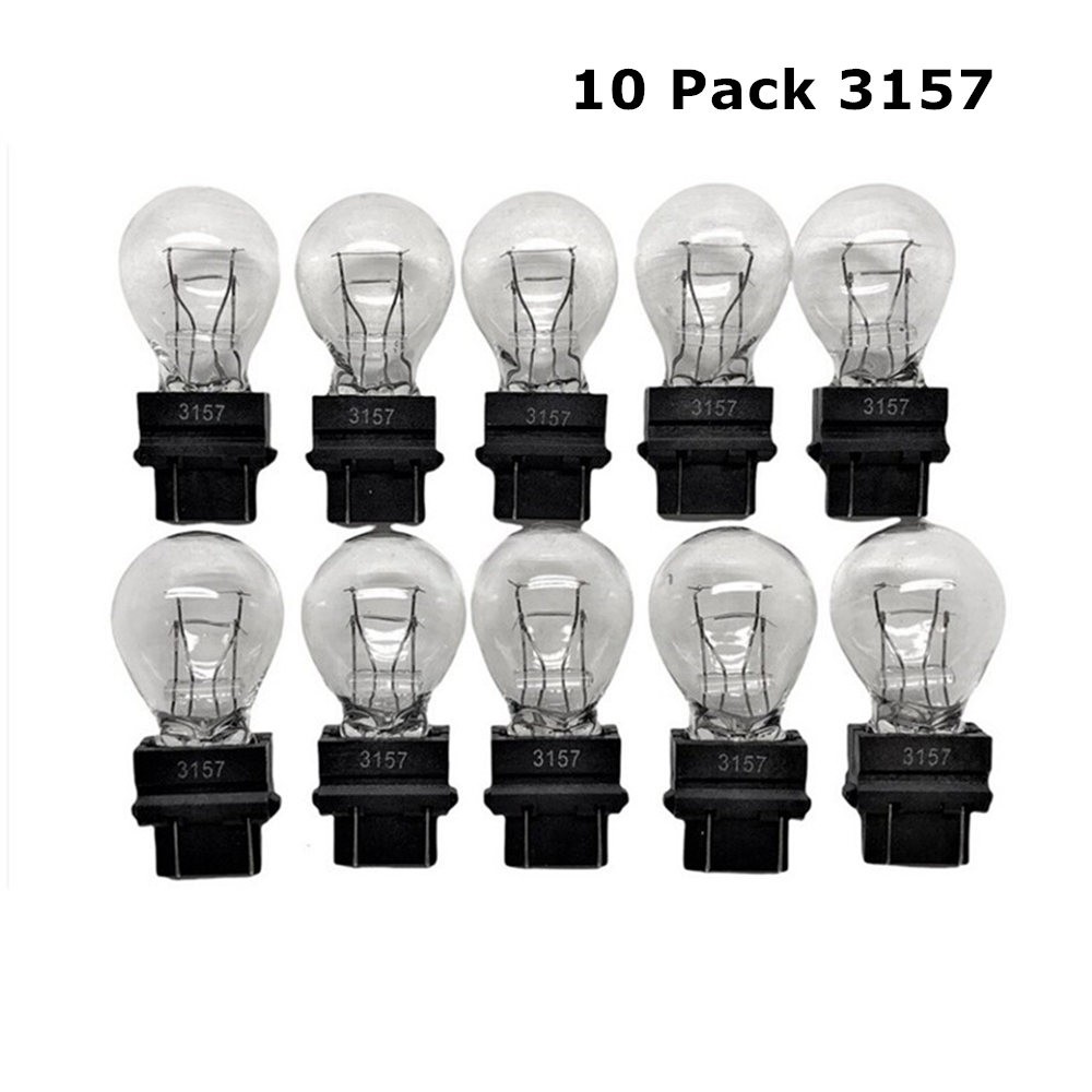 10 Pack 3157 Clear Tail Signal Brake Light Bulb Lamp - USA Based Seller