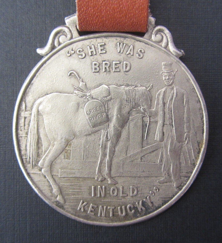 Early 1905 Bred in Kentucky Horse Green River Whiskey Watch Fob Marine Hospital