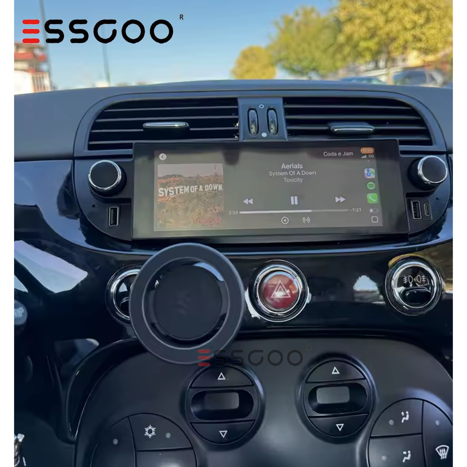 4+64GB CarPlay Android 15 For Fiat 500 2007-2015 GPS Radio Stereo NAVI Head Unit