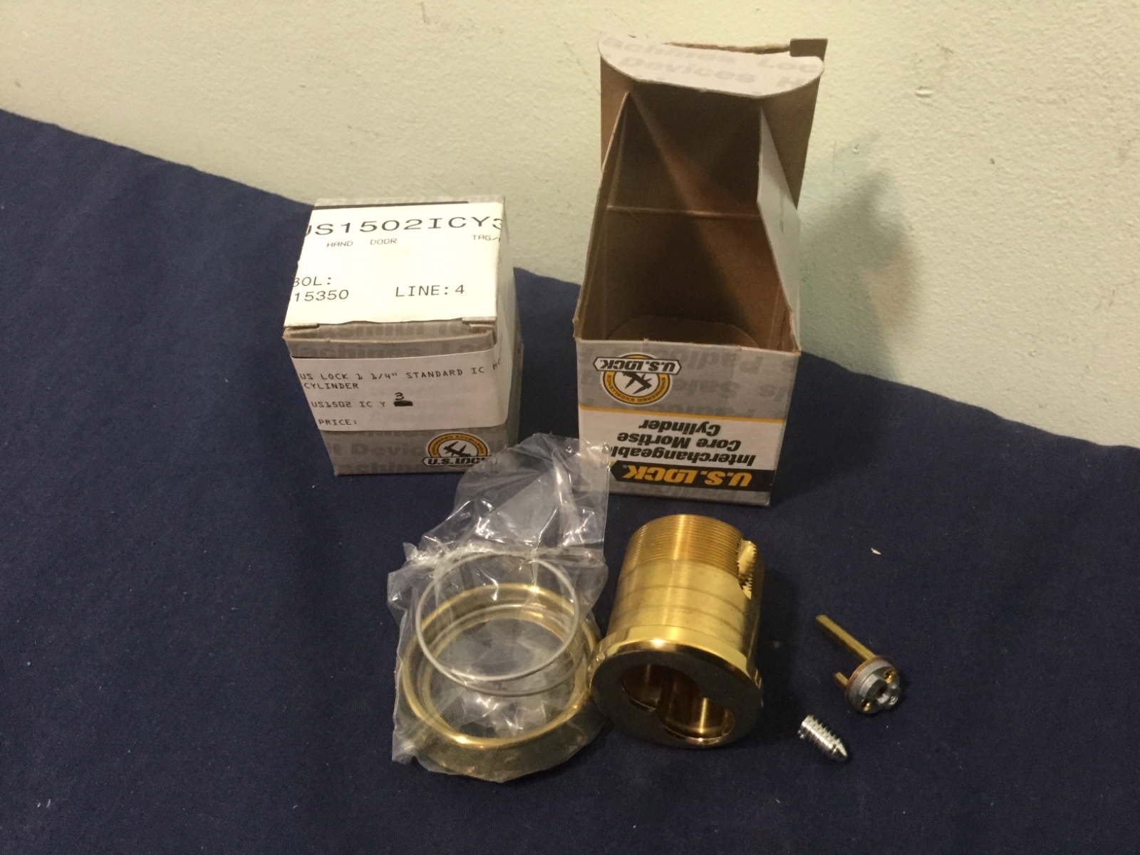 US Lock 1 1/4" IC Mortise Cylinder Housing, Set of 2 US1502ICY3 - Locksmith