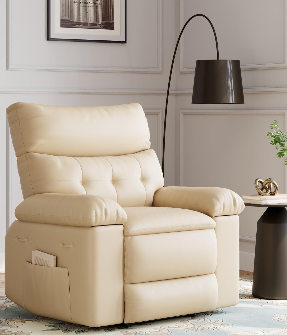 Oversized Recliner Chairs with Heat and Massage 360° Swivel Lazy Chair for Adult