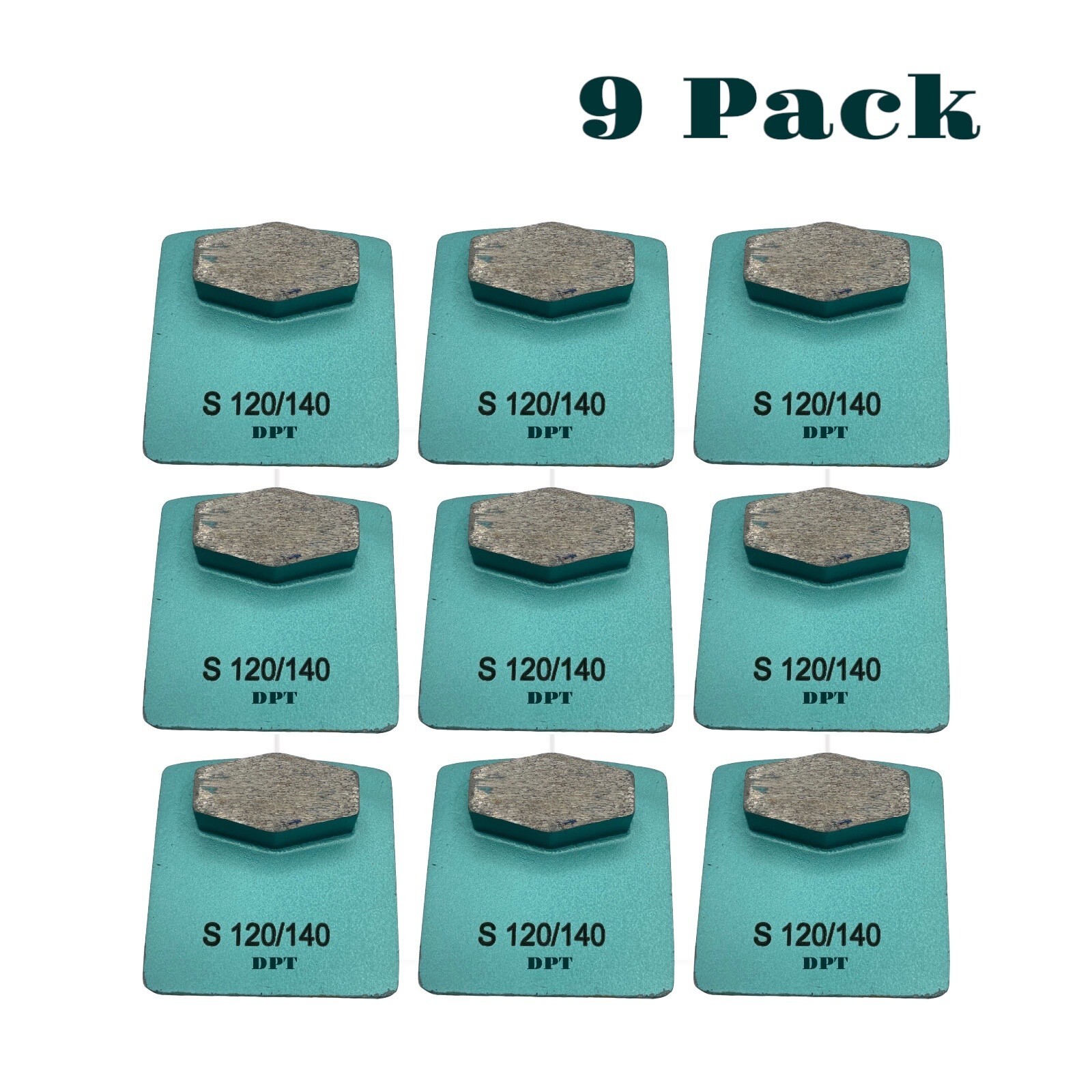 9PK Grinding Discs for Husqvarna PG Series Concrete Grinders Soft Bond  140 Grit