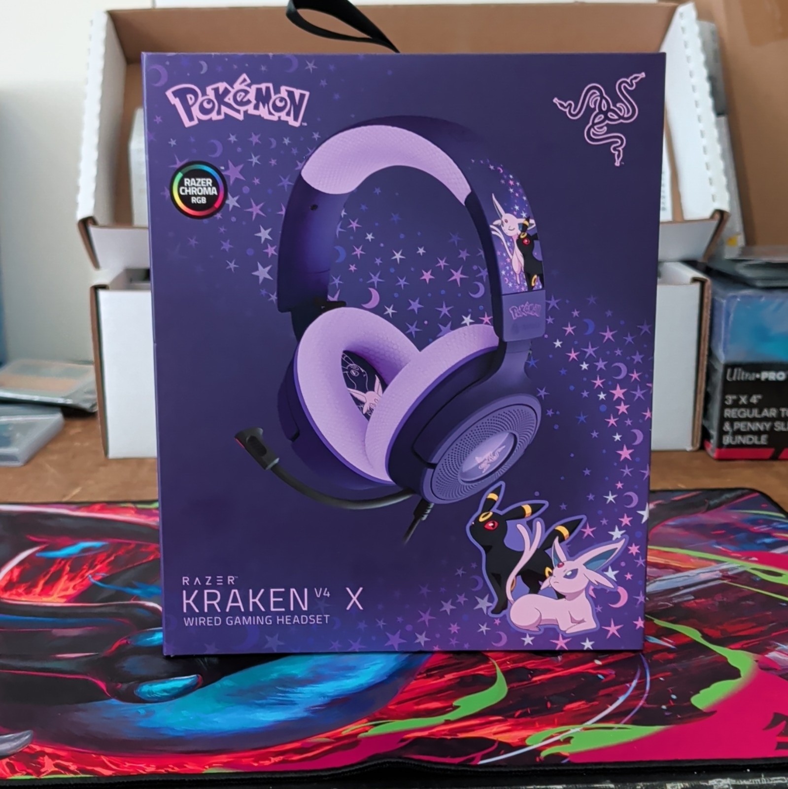 New Authentic Pokemon x Razer 2026 Kraken V4 X Headset Espeon & Umbreon Edition