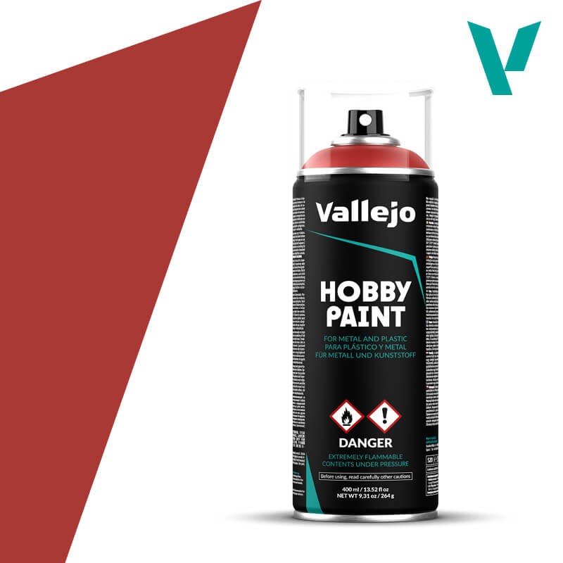 Vallejo Scarlet Red Spray Paint 400ml VLJ28016