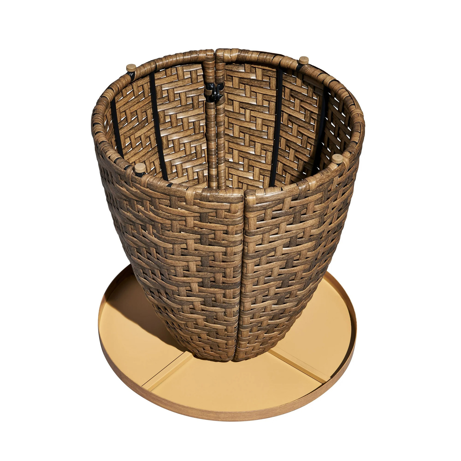 Beautiful BE5636225828008 Wicker Outdoor Side Table with Faux Wood Top by Drew