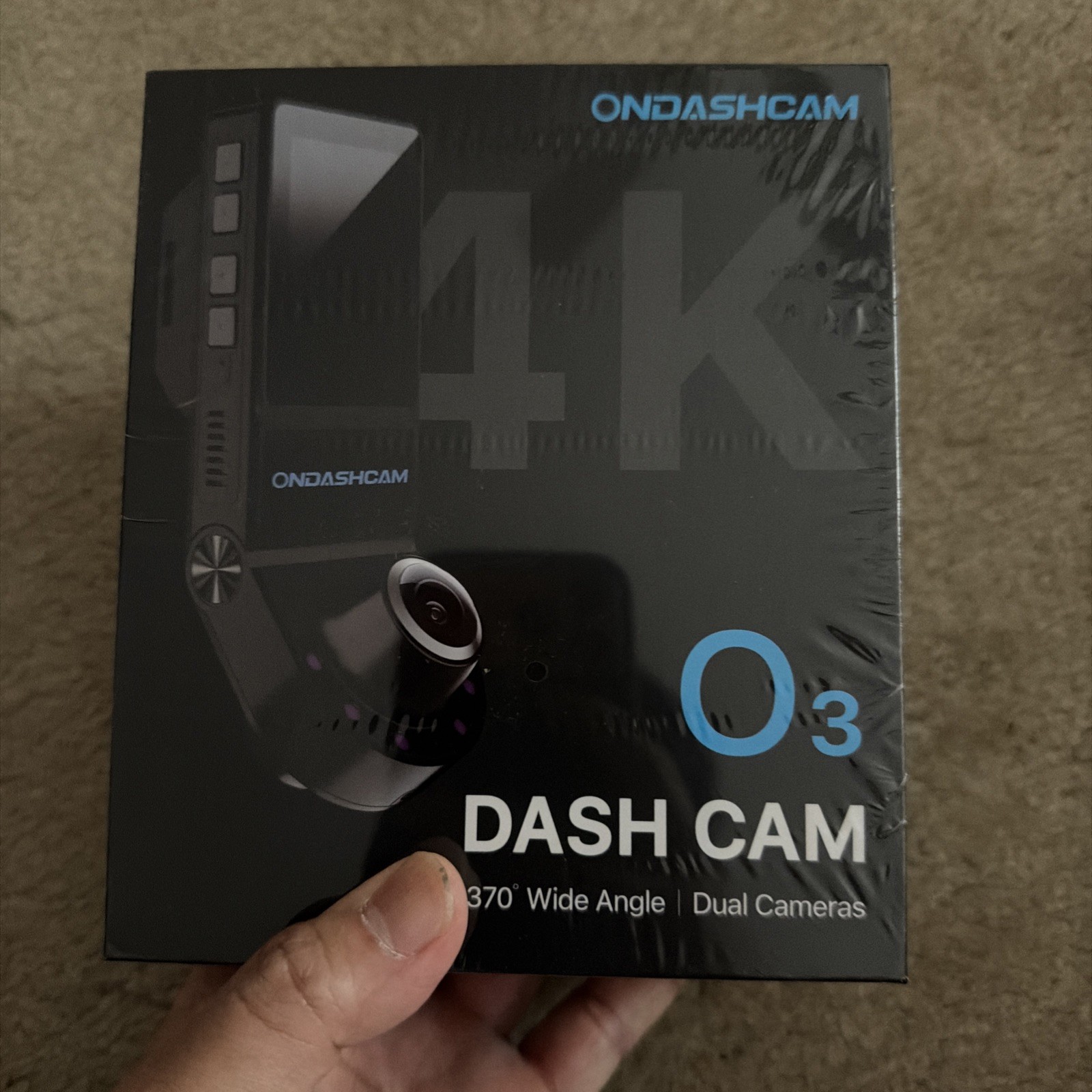 Ondashcam O3 Black 370 Degree Wide Angle 4K Dual Dash Camera Sealed New