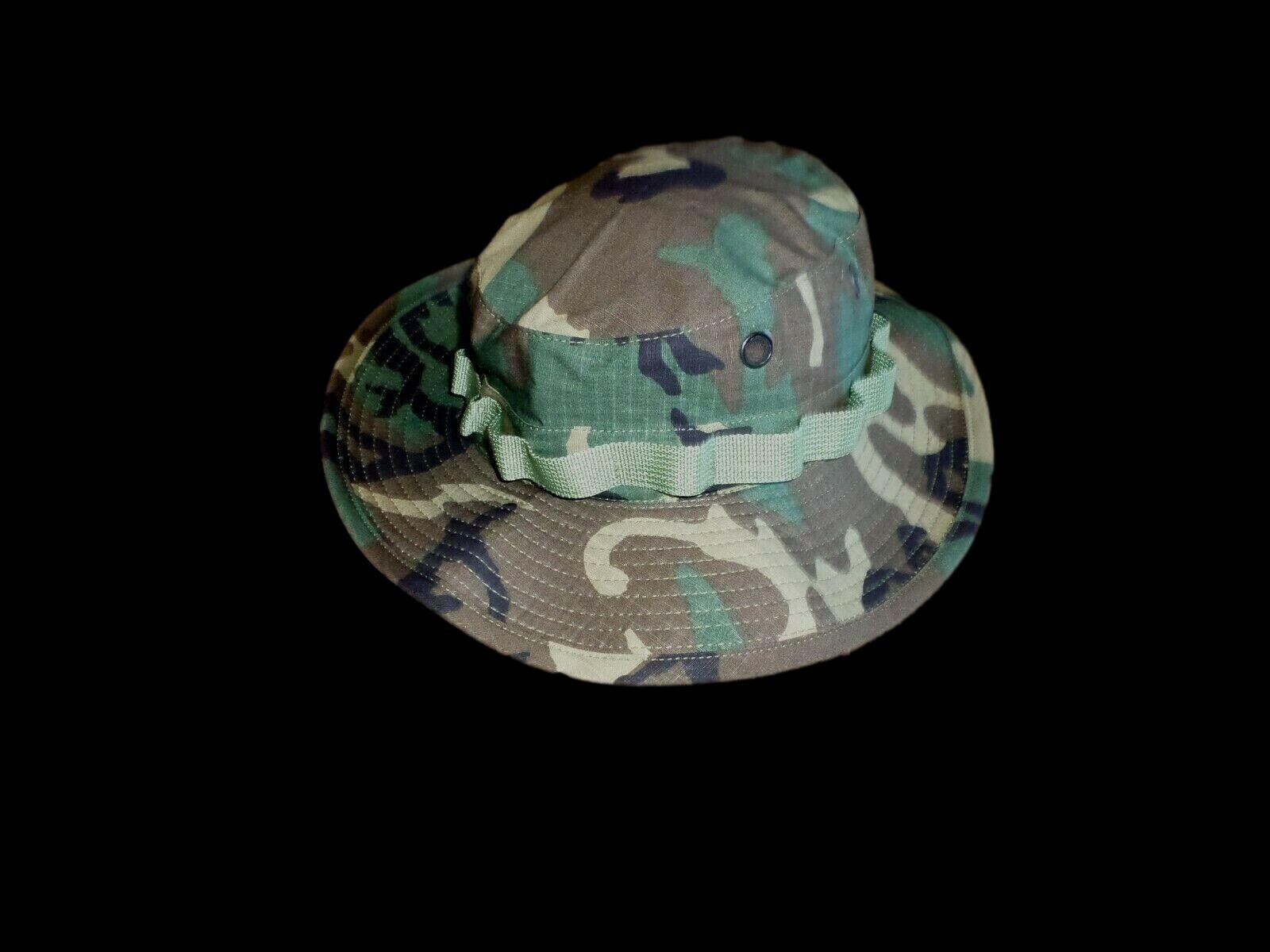 US MILITARY ARMY VIETNAM JUNGLE BOONIE HAT TYPE II ERDL CAMOUFLAGE X-LARGE 7 3/4