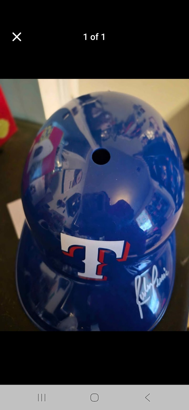 Singed Helmet Texas Rangers
