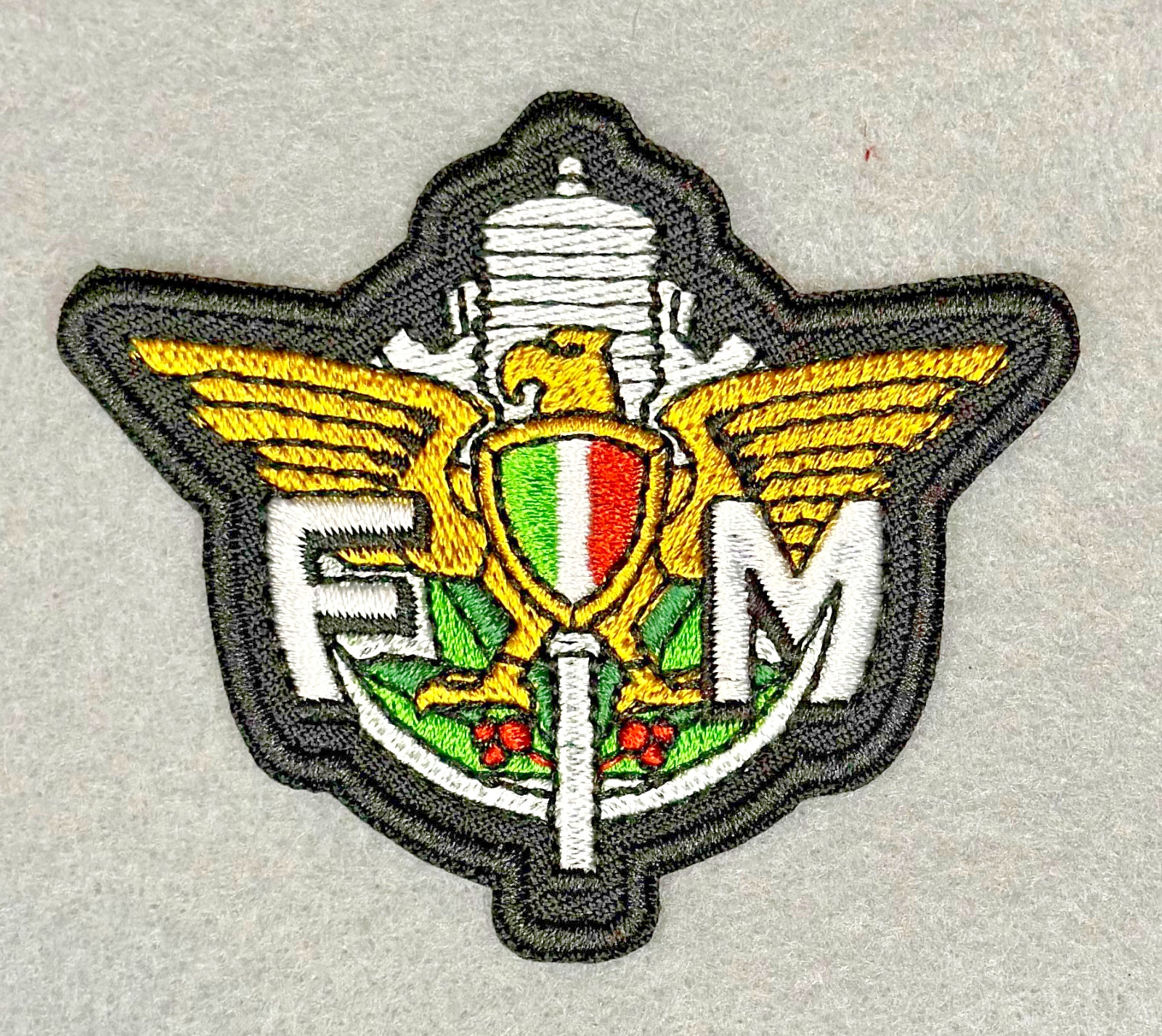 STRIKING ITALIAN MOTORCYCLE FEDERATION PATCH EMBROIDERED IRON-ON PATCH...