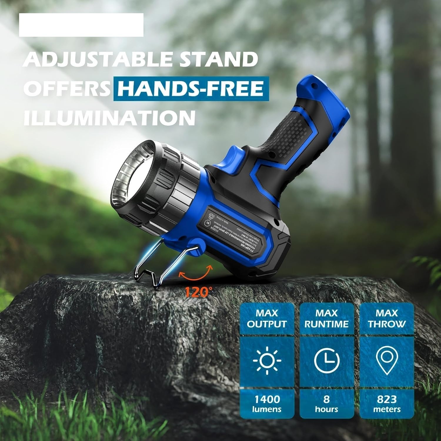 Compact Rechargeable Spotlight with Adjustable Focus, Handheld Spotlight
