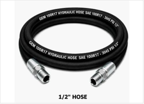 1/2" 1 Wire 100R17 Hydraulic Hose Assembly with 1/2" NPT male Fittings 3045 PSI