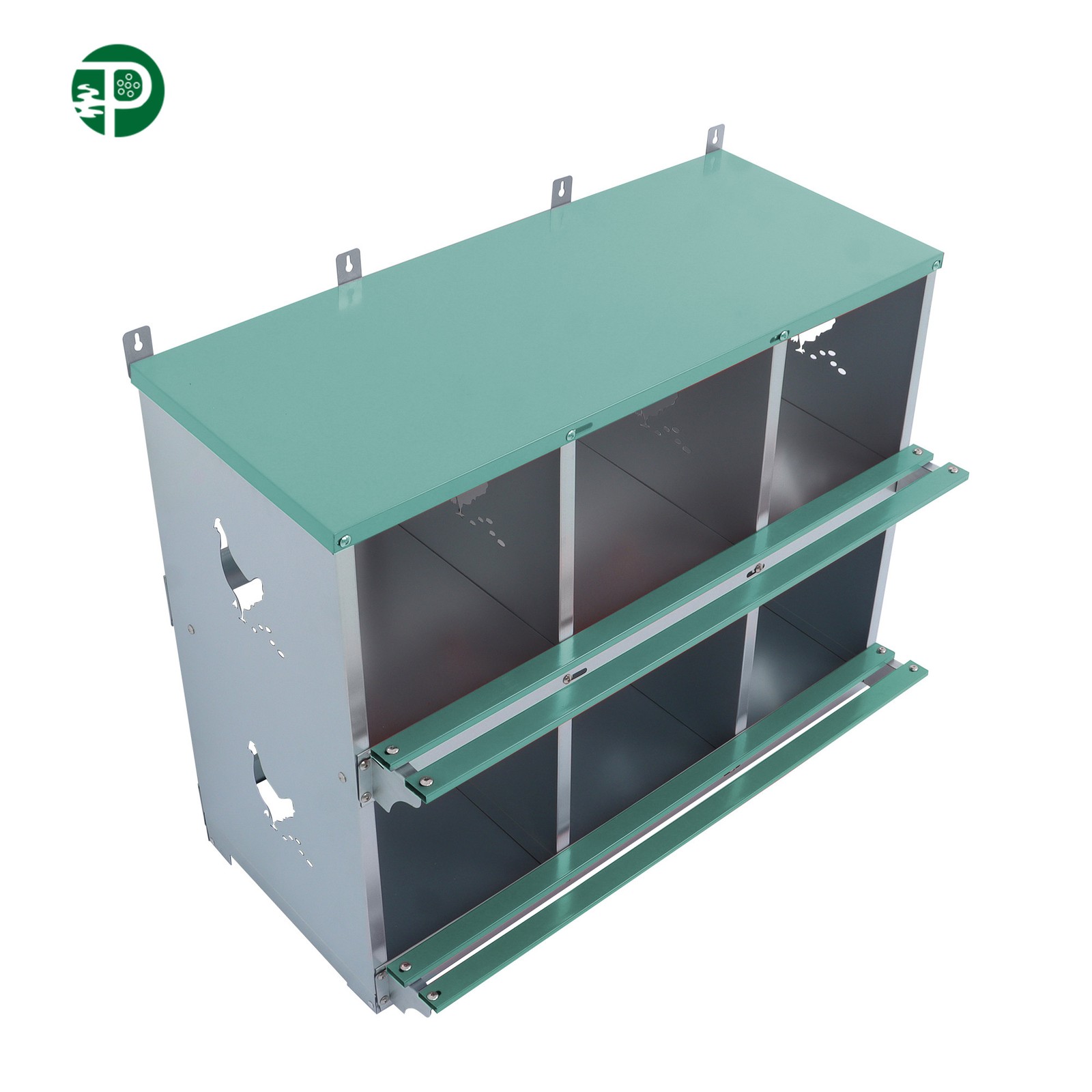 6 Compartment Poultry Nest Box Wall Mount For Hens Metal Chicken Nesting Boxes