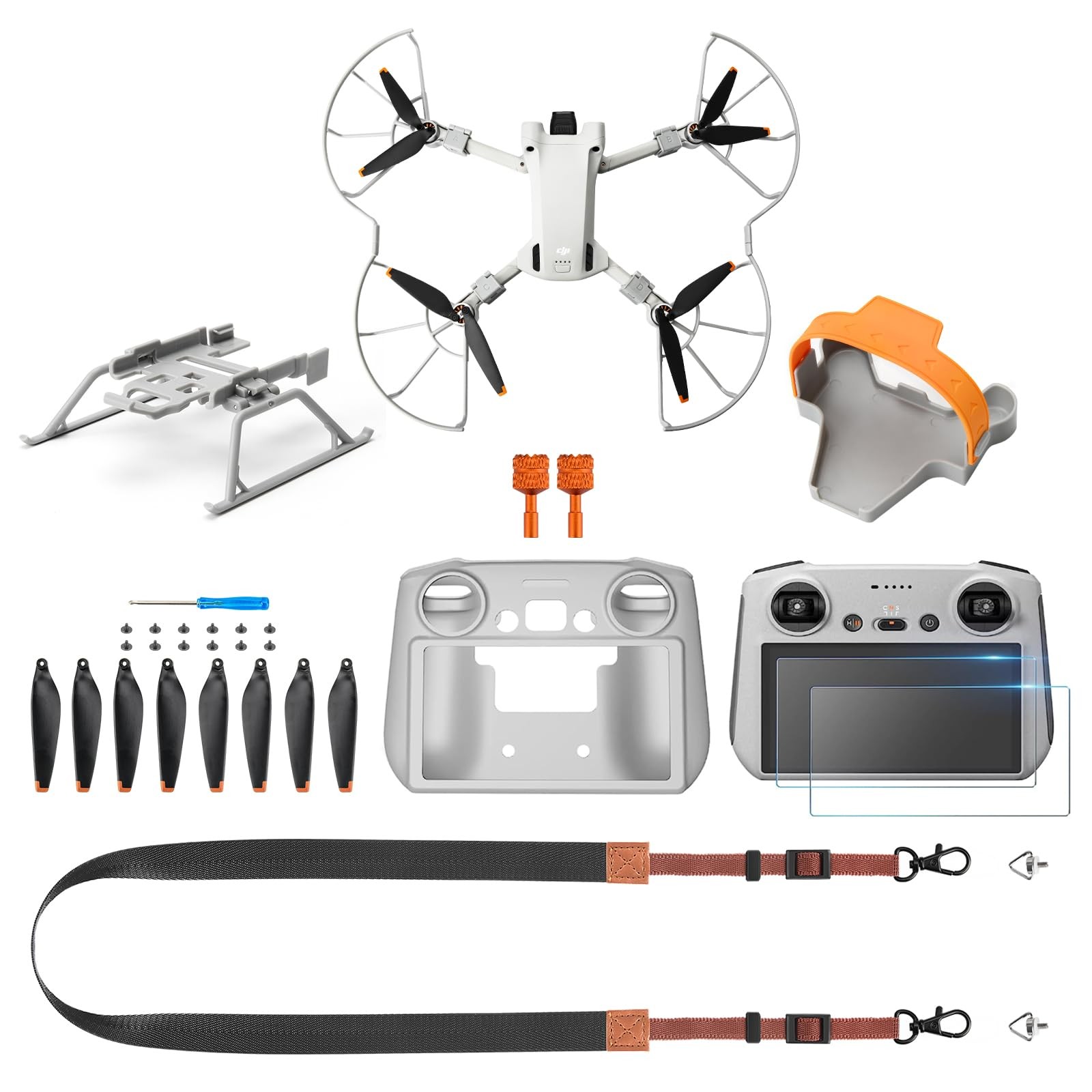 Mini 3 Pro/Mini 3 Accessories Bundle 8 in 1 kit, Propeller Grey