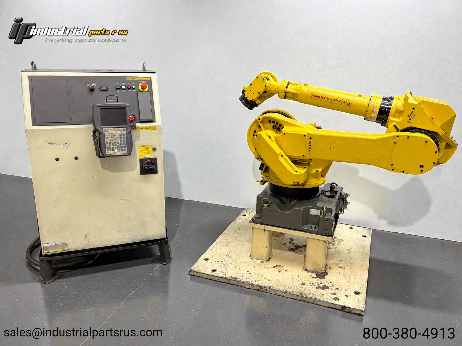 FANUC M-710iC/50 50kg Robot R-J3iC with Teach Pendant & Pedestal TESTED