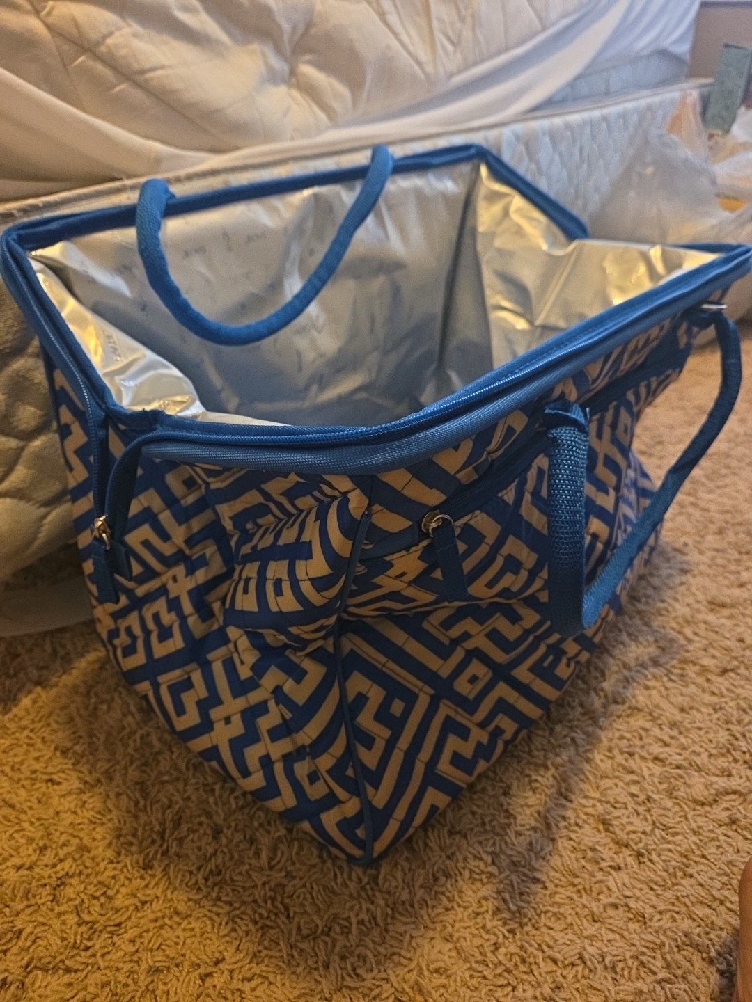 Sachi Blue and Gray Medium Cooler Bag