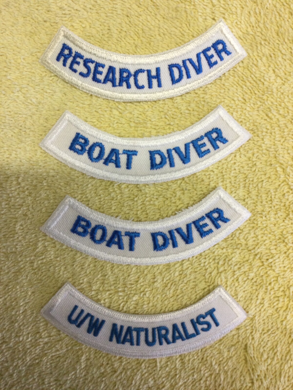 Chevrons 4 total as pictured Blue lettering - White border