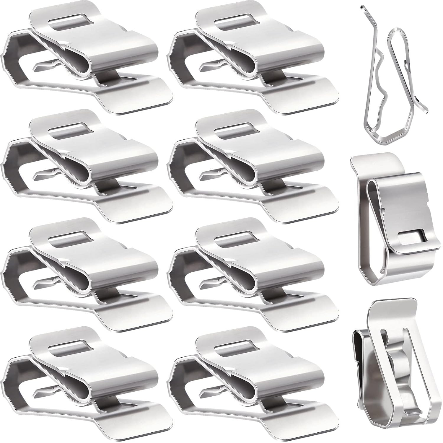 50 Pcs Metal Trailer Wire Clips, 5.0 mm to 7.60 mm in Rope Capacity, Stainless W