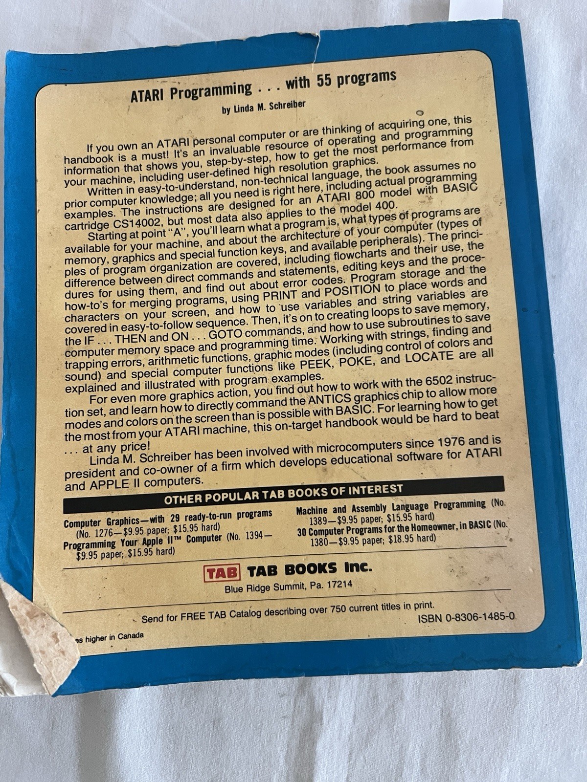Atari Programming with 55 Programs by Linda Schreiber 1982