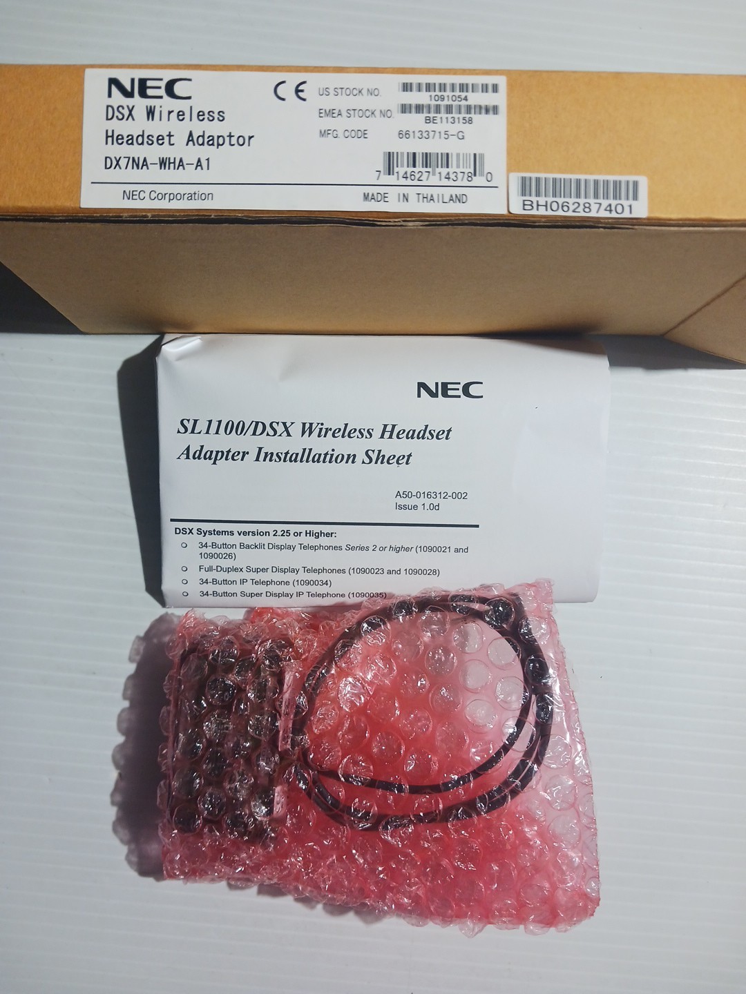 NEC 1091054 BE113158 DX7NA-WHA-A1 DSX Wireless Headset Adaptor DSX SL1100 SL2100
