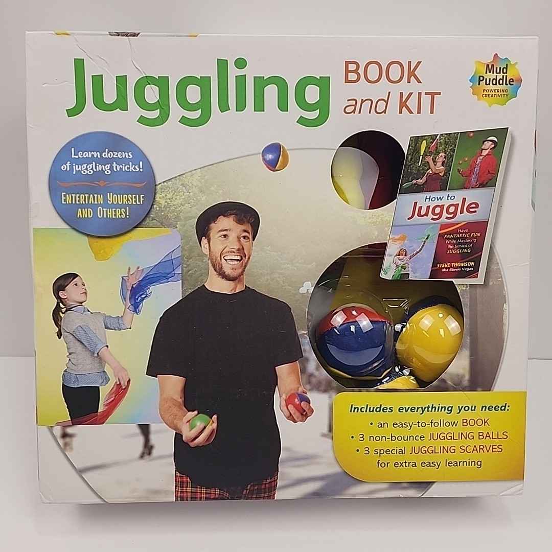 Juggling Book and Kit New in box Mud Puddle, Book, Balls, Scarves 2021