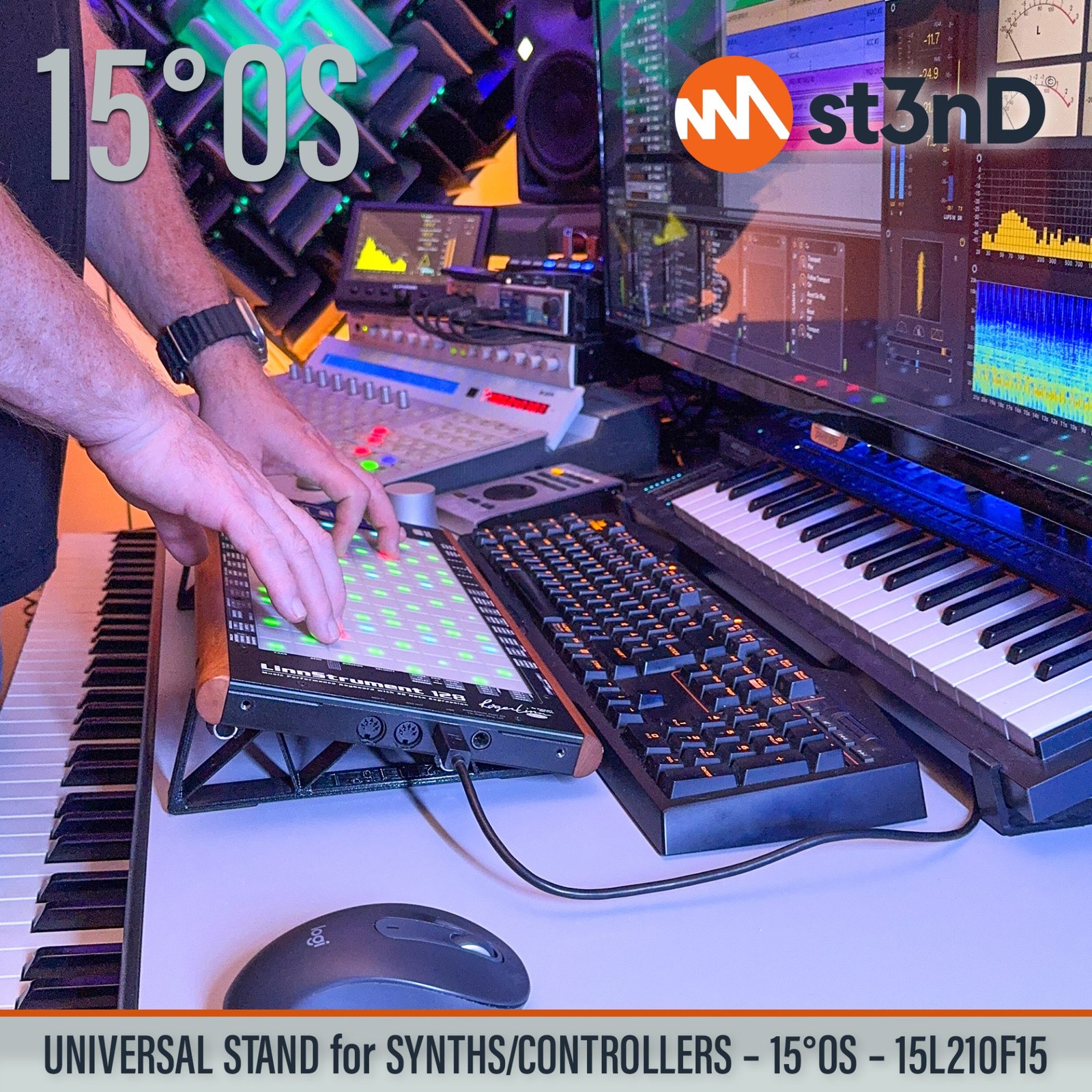 UNIVERSAL STAND for SYNTHS / CONTROLLERS - 15° - Open Style - 15L210F15