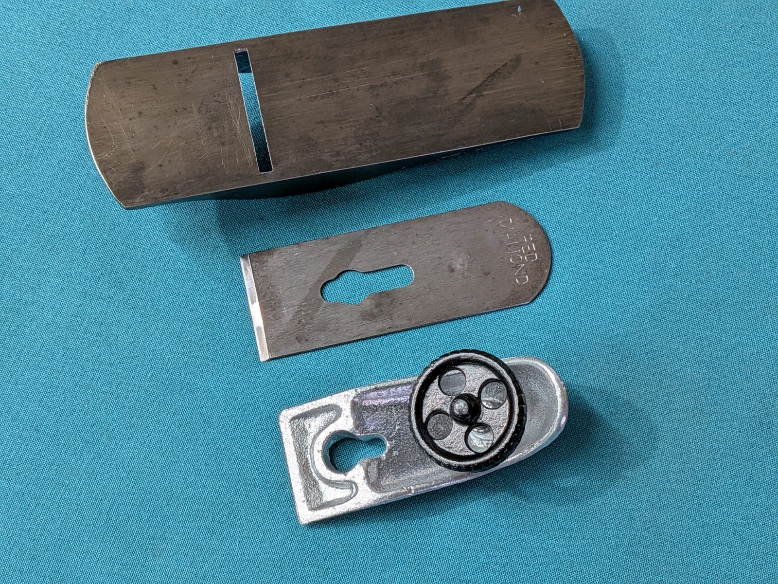Vintage RED DIAMOND Block Plane 7-1/4" Hefty Feel Modified Paint