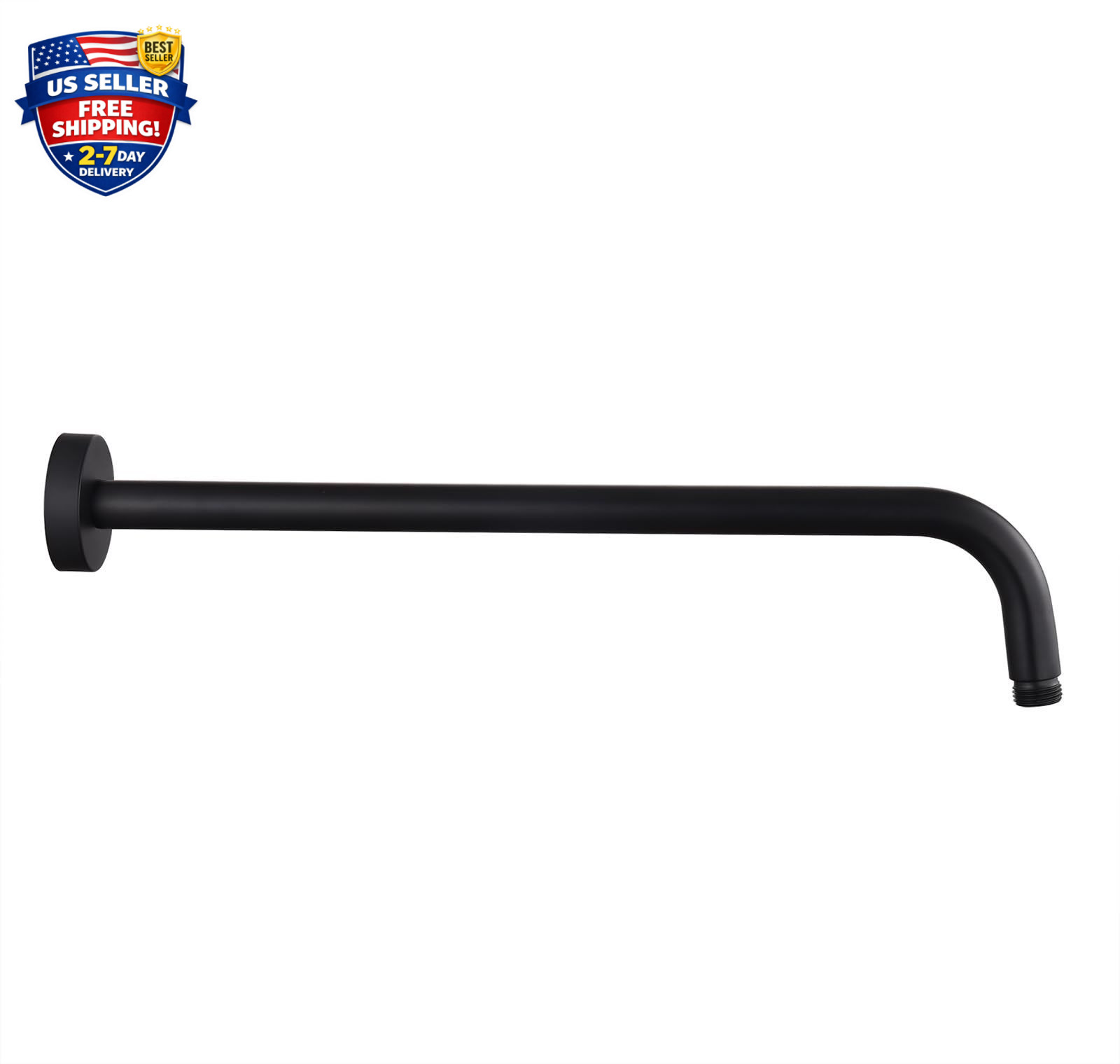 12 Inch Shower Arm with Flange,Stainless Steel 90 Degree Matte Black 12 inch