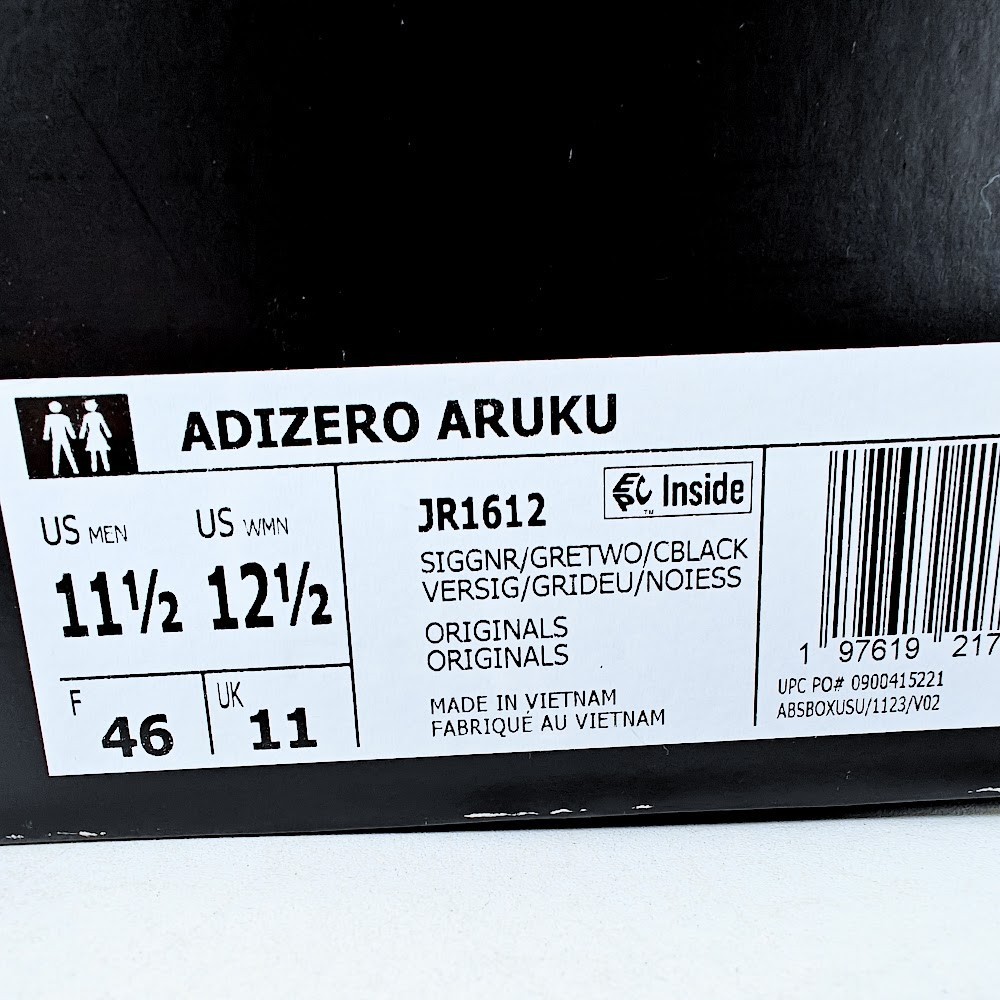 Adidas US 11.5 Men's Green Grey Black Swirlfoam Retro Adizero Aruku JR1612 NIB