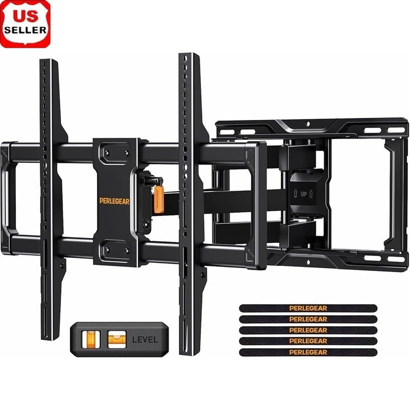 Full Motion TV Wall Mount Bracket Heavy Duty Steel Swivel Tilt 42-86 inch Black