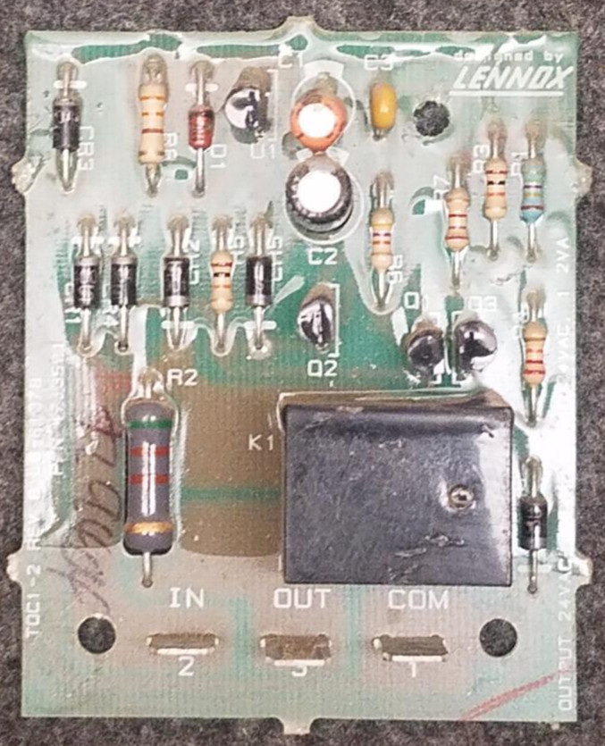 LENNOX TOC1-2 C REV LB-61378 P/N 47J35 Timed Off Control Circuit Board