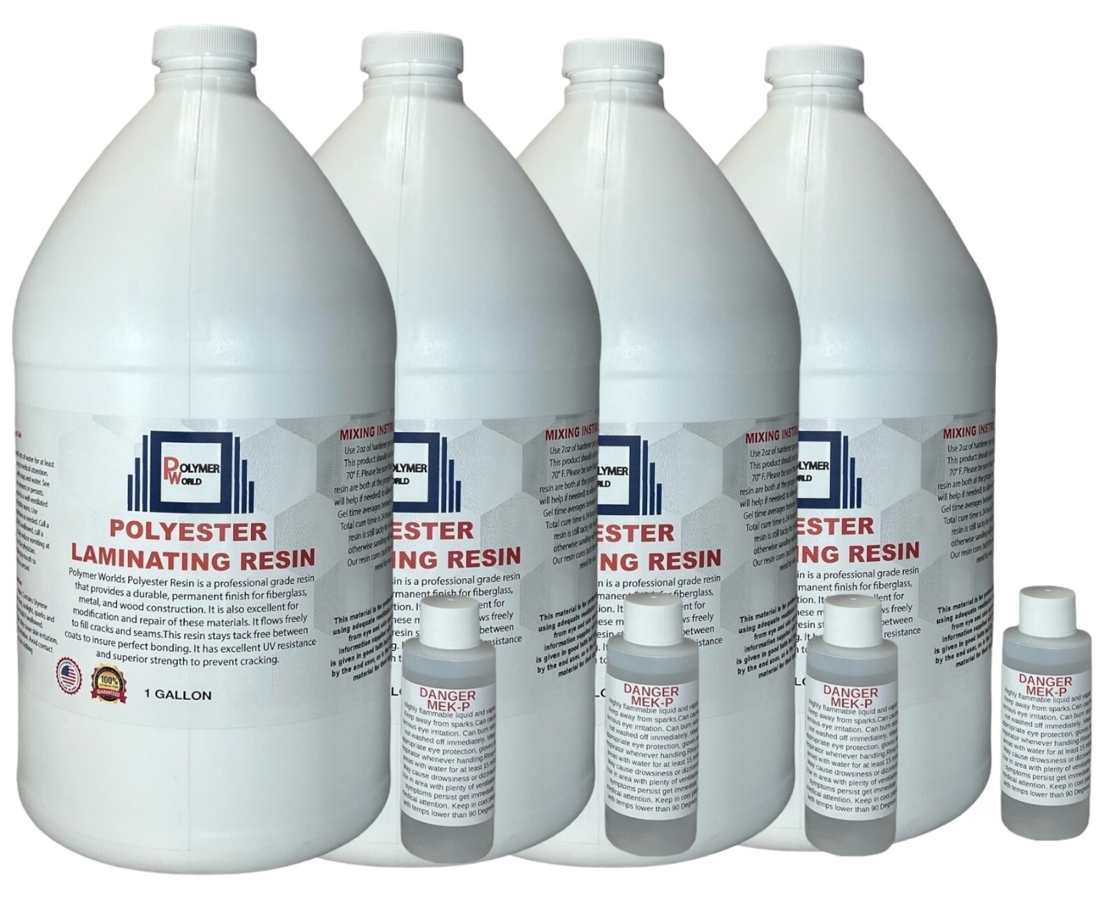 Polyester Resin 4 Gallons For Boats RV's Canoes Fiberglass Autos Pools Tubs
