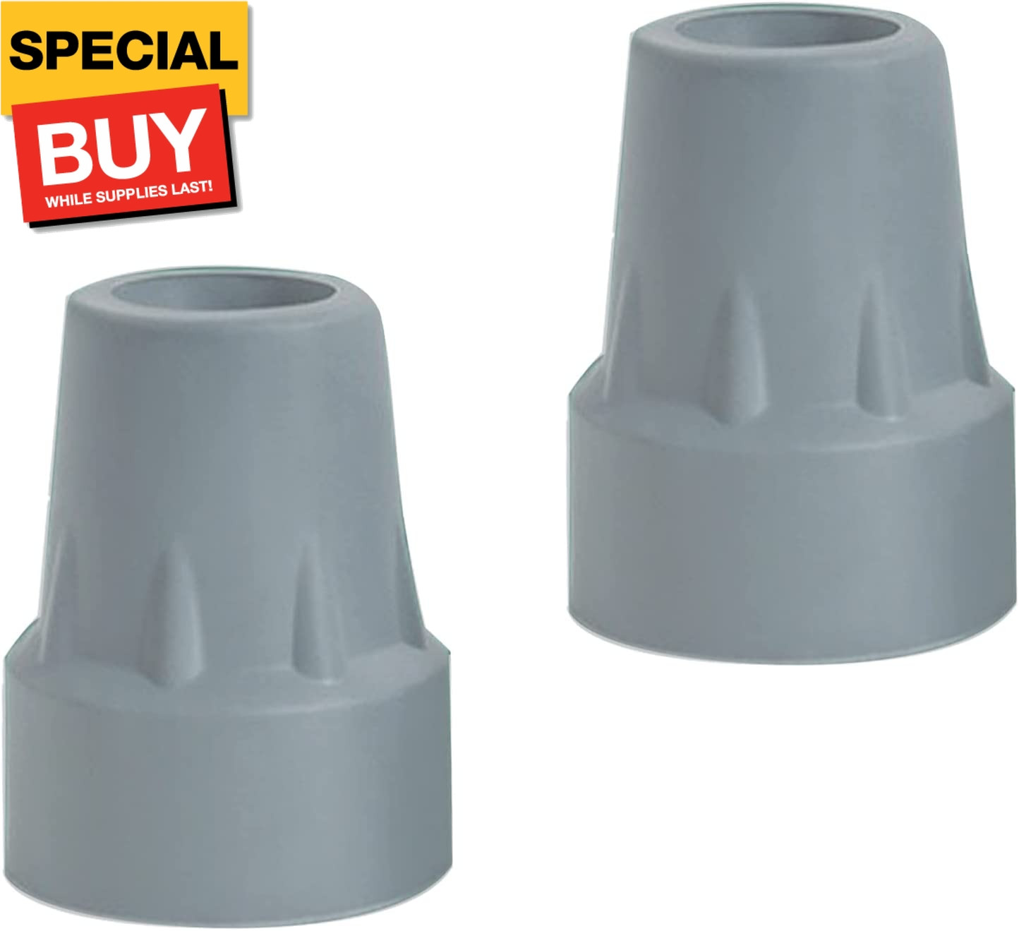 Crutch Tips, 2 Pack 7/8 inch Heavy Duty Rubber Crutch Tips Replacement Rubber Ca