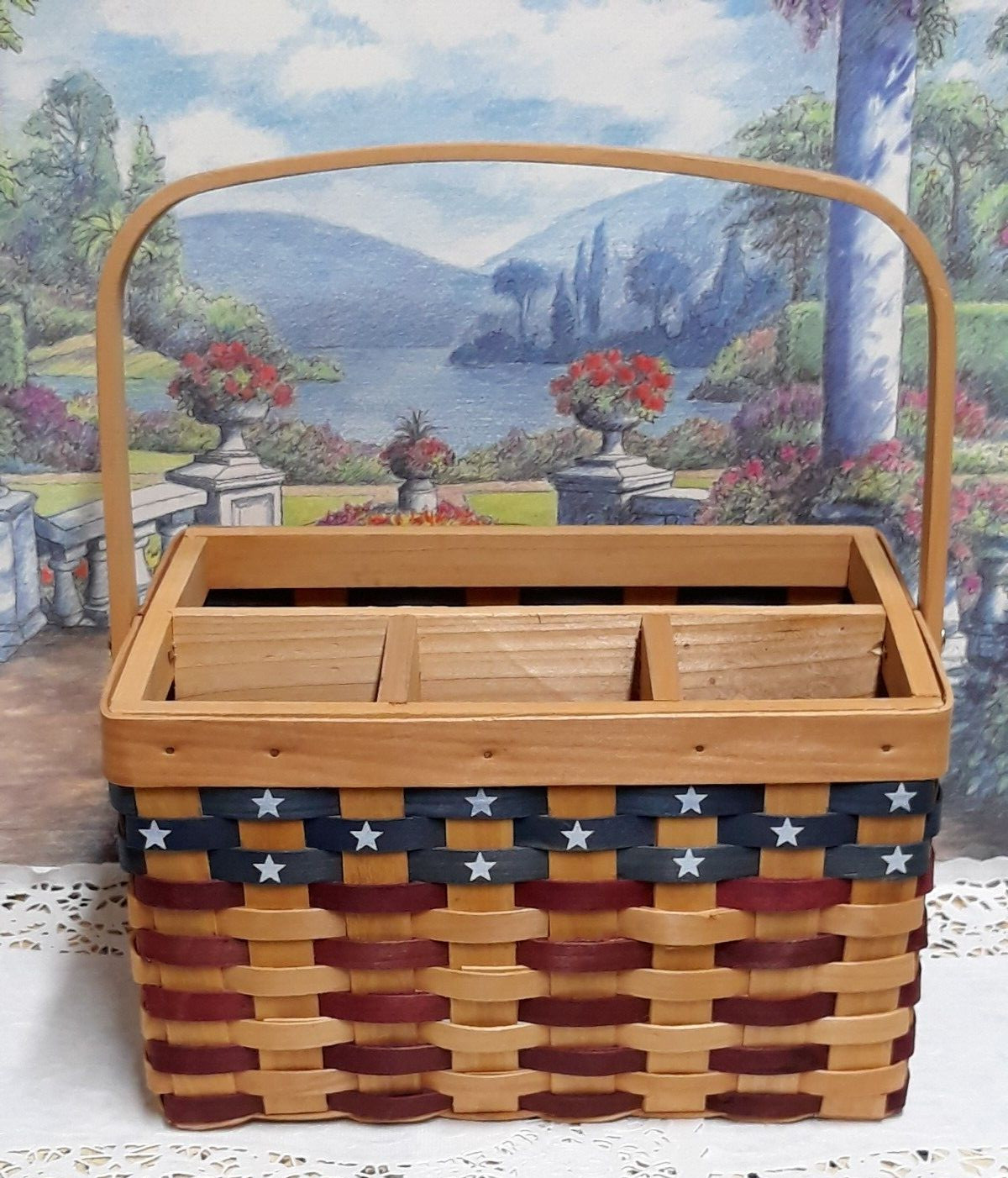 Country Woven Patriotic Stackable Set of Baskets