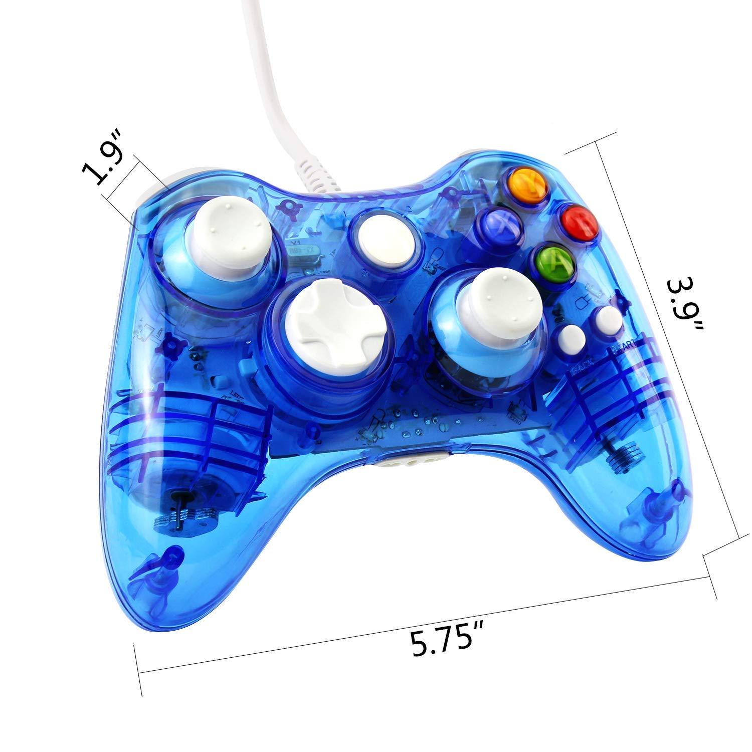 Glow USB Wired/Wireless Game Controller For Microsoft Xbox 360 Slim&PC Afterglow